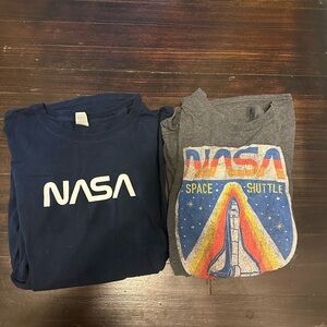 Two Men’s/ Young Men’s XL NASA T-shirts.